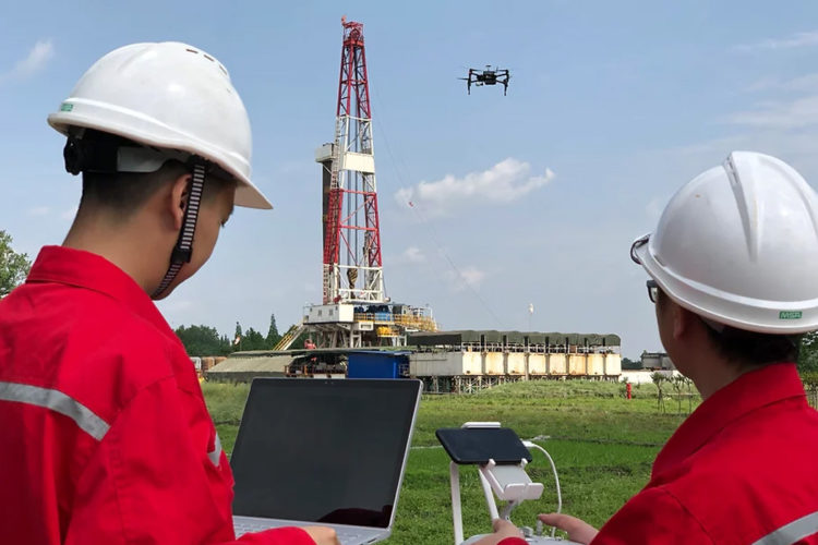 Detector de fugas en pozos de gas con dron